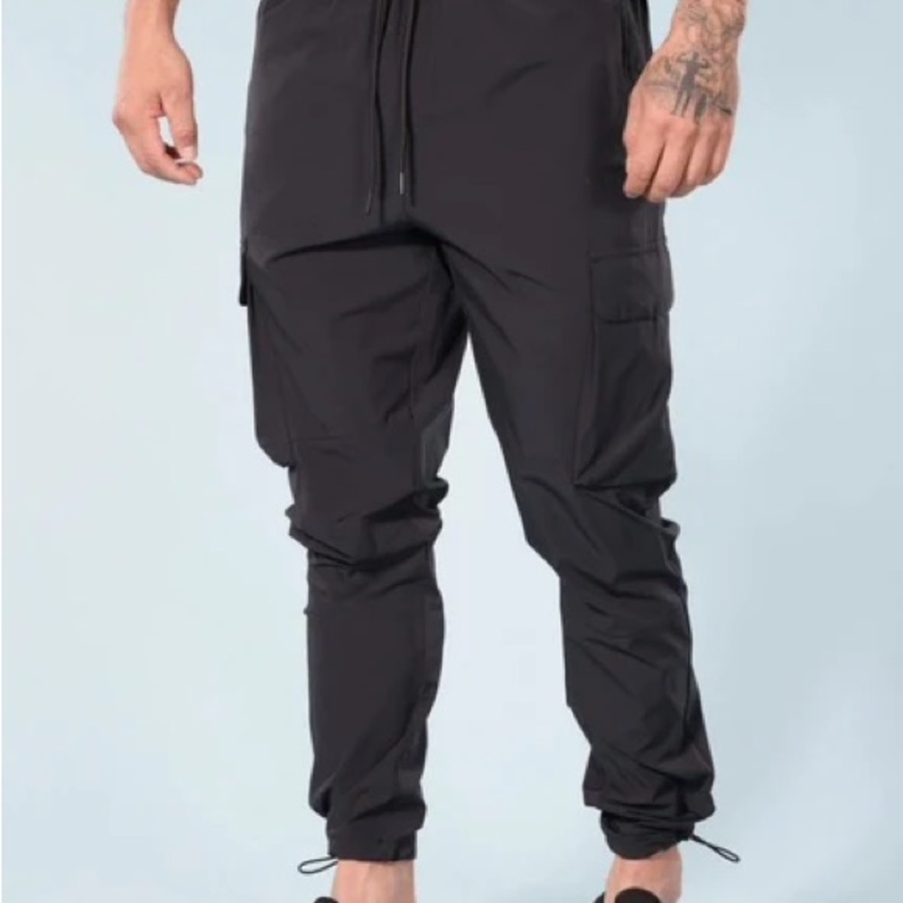 Men's Mono B Black Cargo Jogger Pants